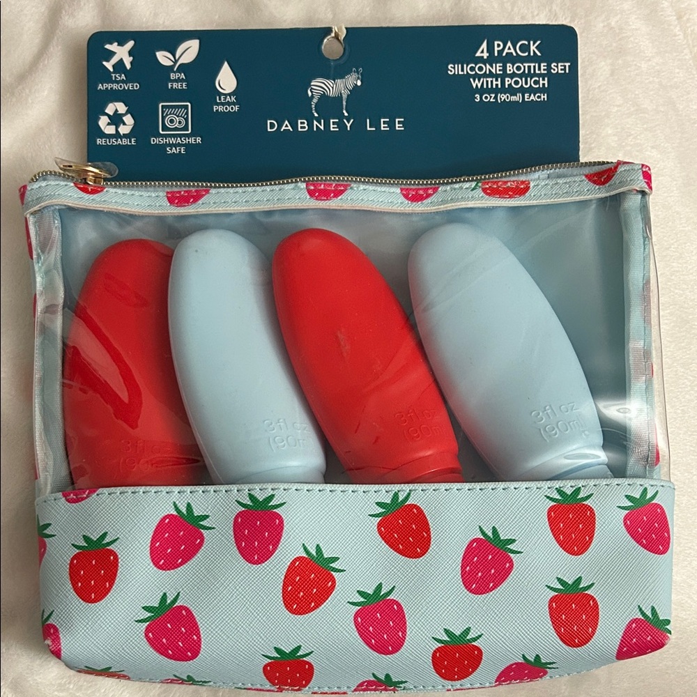 New Dabney Lee Strawberry Silicone Bottle Set